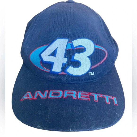 Vintage NASCAR John Andretti #43 STP Racing Hat – Navy Embroidered Strapback - Picture 2 of 9